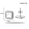 Titanium Steel Earrings Lovely Round Square Heart Shape Geometric Style Electroplated
