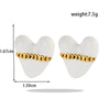 Titanium Steel Earrings Lovely Round Square Heart Shape Geometric Style Electroplated