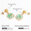 Titanium Steel Earrings Marine Series Handmade Shell Colorful Oil Drop Electroplated 18K Gold Colorpreserving