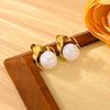 Titanium Steel Earrings Necklace With Geometric Love Water Drops Bell Patterns Electroplated