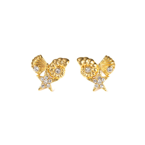 Titanium Steel Earrings Shell Stars Electroplating Casual Style For Women