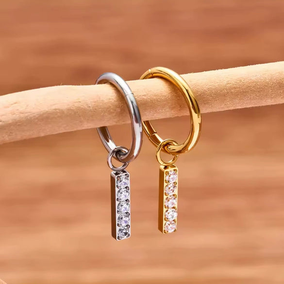 Titanium Steel Earrings With Star Shape Heart Shape Bow Pattern Electroplating Style