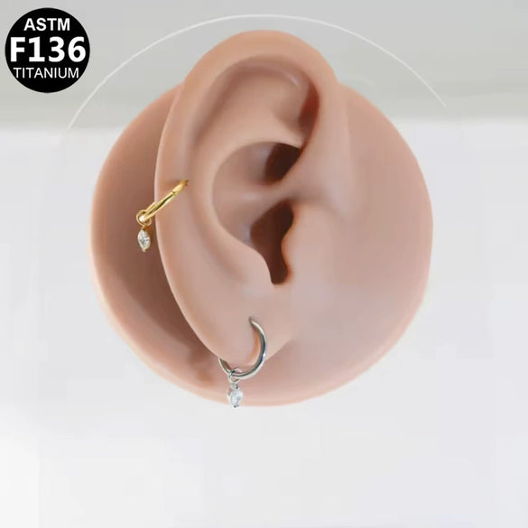 Titanium Steel Earrings With Star Shape Heart Shape Bow Pattern Electroplating Style