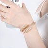 316L Stainless Steel Elastic Bracelet With Full Diamond Zircon And Geometric Style