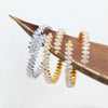 316L Stainless Steel Elastic Bracelet With Full Diamond Zircon And Geometric Style