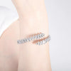316L Stainless Steel Elastic Bracelet With Full Diamond Zircon And Geometric Style