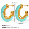 316L Stainless Steel Electroplated Cshaped Women's Fashionable Earrings