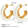316L Stainless Steel Electroplated Cshaped Women's Fashionable Earrings