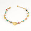 Titanium Steel Electroplated Devil's Eye And Letter Bracelet For Women