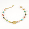 Titanium Steel Electroplated Devil's Eye And Letter Bracelet For Women