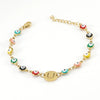 Titanium Steel Electroplated Devil's Eye And Letter Bracelet For Women