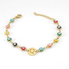 Titanium Steel Electroplated Devil's Eye And Letter Bracelet For Women