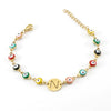 Titanium Steel Electroplated Devil's Eye And Letter Bracelet For Women