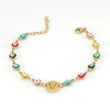 Titanium Steel Electroplated Devil's Eye And Letter Bracelet For Women