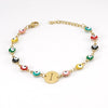 Titanium Steel Electroplated Devil's Eye And Letter Bracelet For Women
