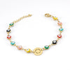 Titanium Steel Electroplated Devil's Eye And Letter Bracelet For Women