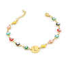 Titanium Steel Electroplated Devil's Eye And Letter Bracelet For Women
