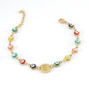 Titanium Steel Electroplated Devil's Eye And Letter Bracelet For Women
