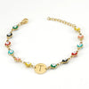 Titanium Steel Electroplated Devil's Eye And Letter Bracelet For Women
