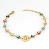 Titanium Steel Electroplated Devil's Eye And Letter Bracelet For Women