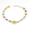 Titanium Steel Electroplated Devil's Eye And Letter Bracelet For Women