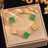 Titanium Steel Electroplated Doublesided Fourleaf Flower Bracelet Light Luxury Hand Ornament