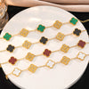 Titanium Steel Electroplated Doublesided Fourleaf Flower Bracelet Light Luxury Hand Ornament