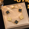 Titanium Steel Electroplated Doublesided Fourleaf Flower Bracelet Light Luxury Hand Ornament