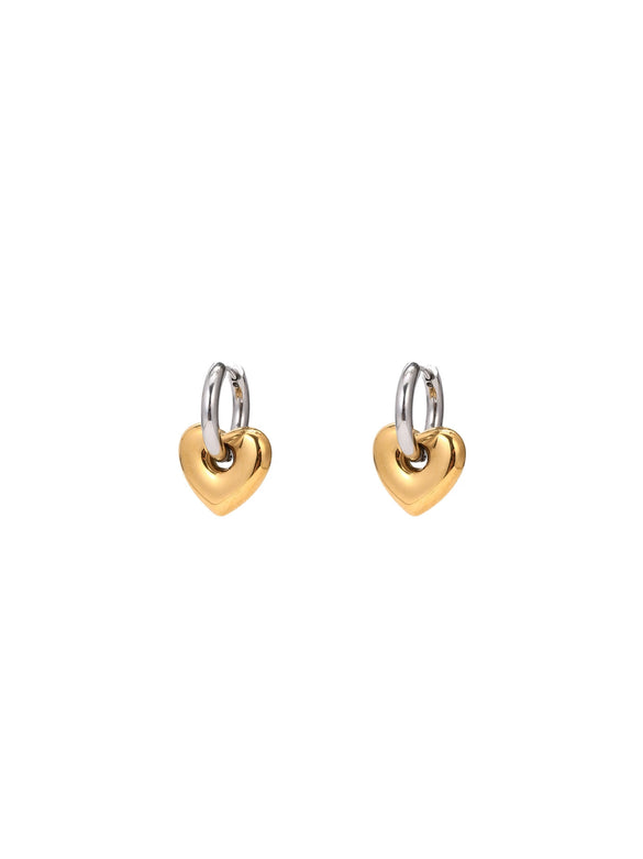 Titanium Steel Electroplated Fivepointed Star And Oval Ear Buckle Earrings High Colorretaining Lucky Star Design 18K Gold Plated Popular Style Unisex