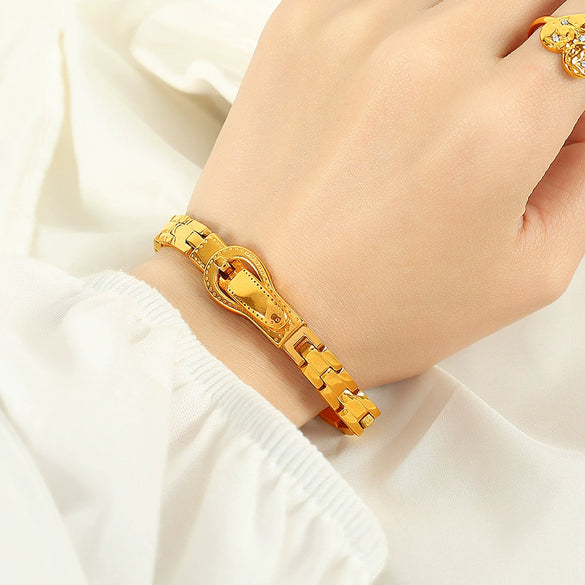 316L Stainless Steel Electroplated Geometric Style Unisex Fashion Retro Allmatch Nonfading Bracelet
