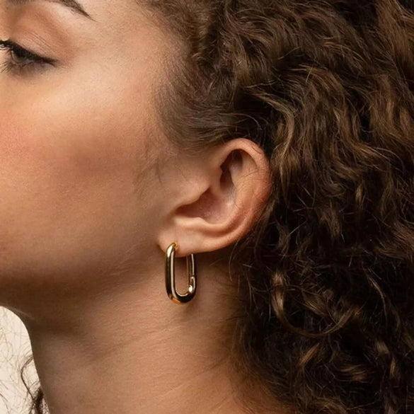 Titanium Steel Electroplated Geometric Ushape Women's Earrings