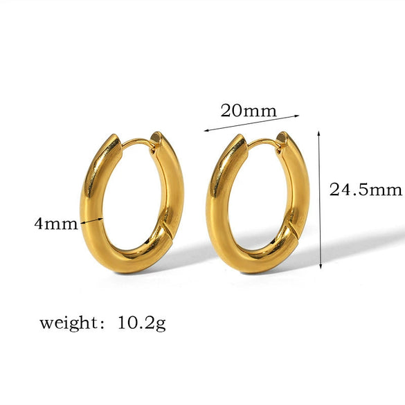 Titanium Steel Electroplated Geometric Ushape Women's Earrings
