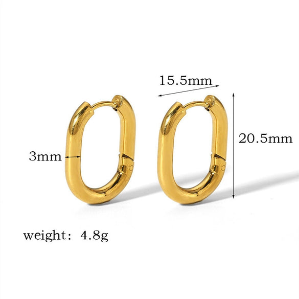 Titanium Steel Electroplated Geometric Ushape Women's Earrings