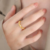 316L Stainless Steel Electroplated Gold Heart Shaped Fashion Personality Women's Ring