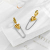 Titanium Steel Electroplated Heart Shape Diamondembedded Pendant Long Chain Women's Earrings