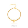 Titanium Steel Electroplated Inlaid Zircon Rhombus Bracelet