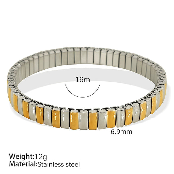 316L Stainless Steel Electroplated Ins Style Geometric Diamond Bracelet For Women