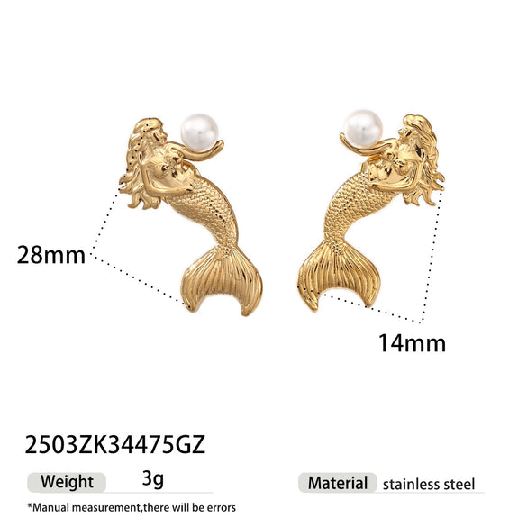 Titanium Steel Electroplated Jewelry Set For Women Including Necklace Earrings And Ring