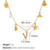 316L Stainless Steel Electroplated 18K Gold Bamboo Conch Sea Star Shell Women's Clavicle Chain Jewelry