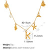316L Stainless Steel Electroplated 18K Gold Bamboo Conch Sea Star Shell Women's Clavicle Chain Jewelry