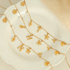 316L Stainless Steel Electroplated 18K Gold Bamboo Conch Sea Star Shell Women's Clavicle Chain Jewelry