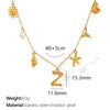 316L Stainless Steel Electroplated 18K Gold Bamboo Conch Sea Star Shell Women's Clavicle Chain Jewelry