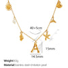 316L Stainless Steel Electroplated 18K Gold Bamboo Conch Sea Star Shell Women's Clavicle Chain Jewelry