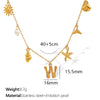 316L Stainless Steel Electroplated 18K Gold Bamboo Conch Sea Star Shell Women's Clavicle Chain Jewelry