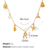 316L Stainless Steel Electroplated 18K Gold Bamboo Conch Sea Star Shell Women's Clavicle Chain Jewelry