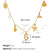 316L Stainless Steel Electroplated 18K Gold Bamboo Conch Sea Star Shell Women's Clavicle Chain Jewelry