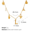 316L Stainless Steel Electroplated 18K Gold Bamboo Conch Sea Star Shell Women's Clavicle Chain Jewelry