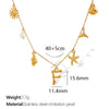 316L Stainless Steel Electroplated 18K Gold Bamboo Conch Sea Star Shell Women's Clavicle Chain Jewelry