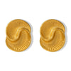 Titanium Steel Electroplated 18K Gold Drop Texture Spiral Asymmetric Color Retaining Women's Earrings Minimalist Style