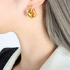 Titanium Steel Electroplated 18K Gold Retro Geometric U Shaped Women's Earrings